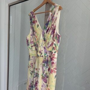 Banana Republic Floral Dress in Yellow, Purple and Green